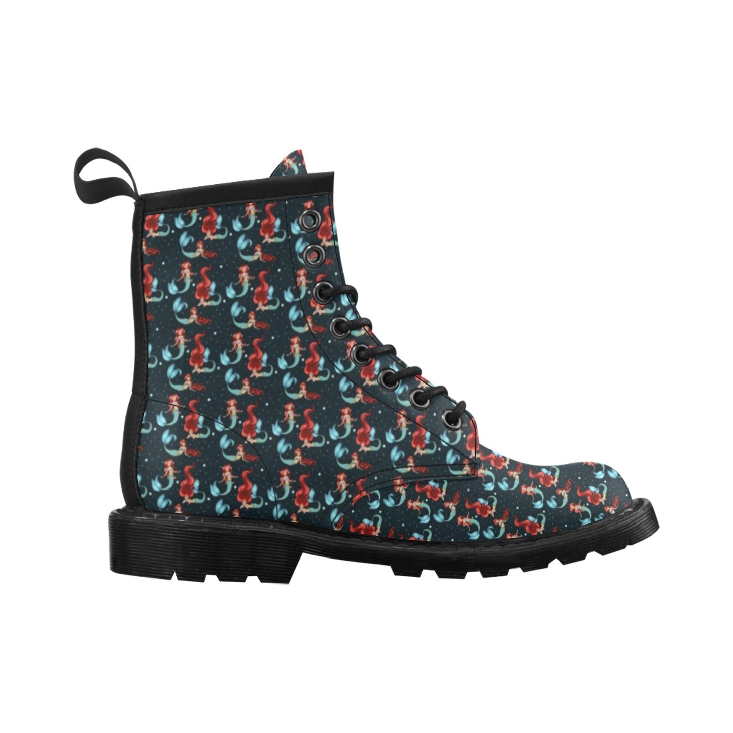 Mermaid Girl Themed Design Print Women's Boots