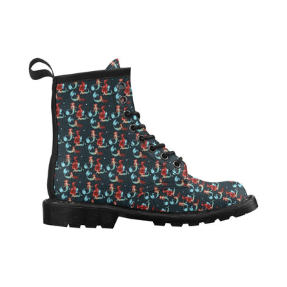 Mermaid Girl Themed Design Print Women's Boots