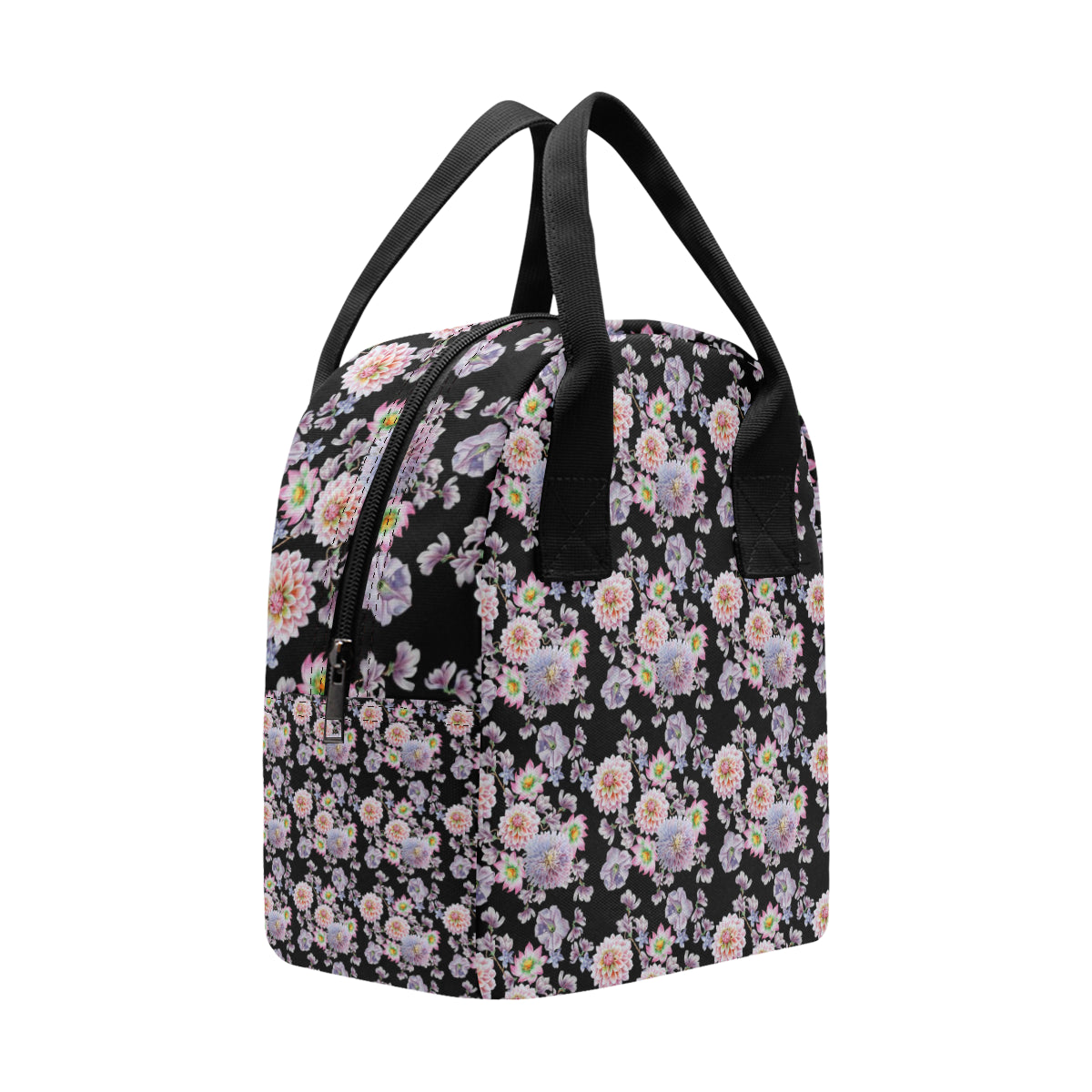 Dahlia Pattern Print Design DH012 Insulated Lunch Bag