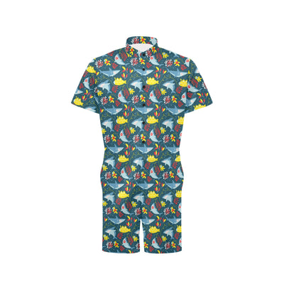 Scuba With Sharks Print Design LKS303 Men's Romper