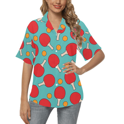 Ping Pong Pattern Print Design A01 Women's Hawaiian Shirt