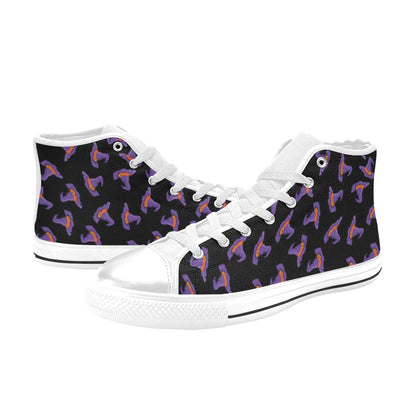 Witch Hat Print Design LKS304 High Top Women's White Shoes
