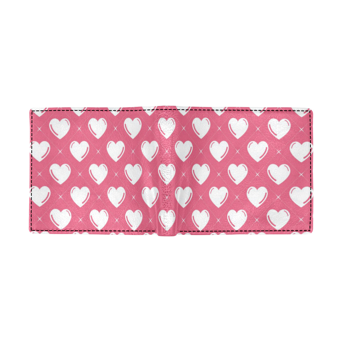 Heart Pattern Print Design HE07 Men's ID Card Wallet