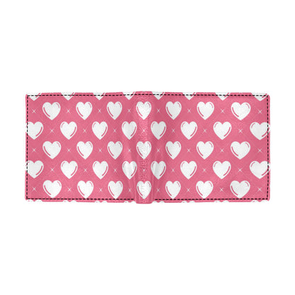 Heart Pattern Print Design HE07 Men's ID Card Wallet