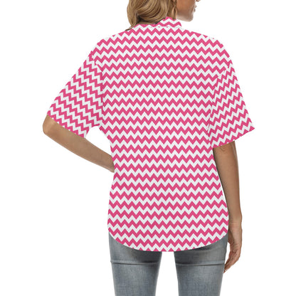 Chevron Print Design LKS402 Women's Hawaiian Shirt