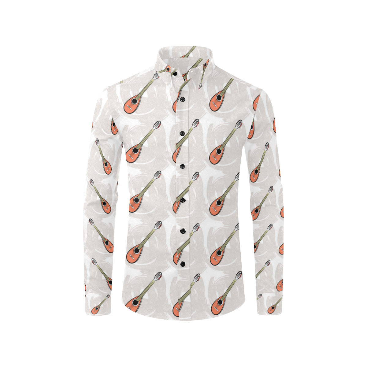 Mandolin Pattern Print Design 03 Men's Long Sleeve Shirt
