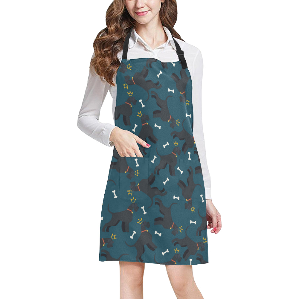 Schnauzers Pattern Print Design A04 Apron with Pocket