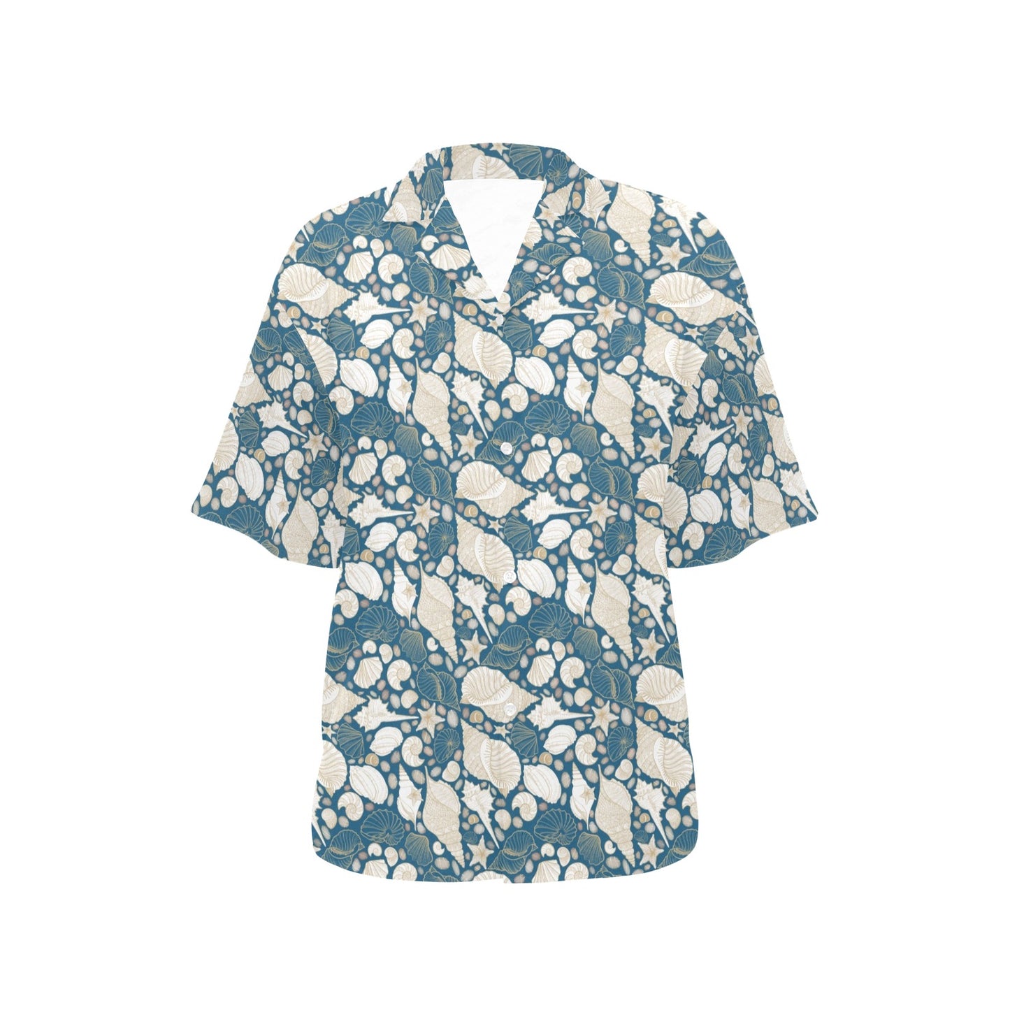 Seashell Print Design LKS308 Women's Hawaiian Shirt