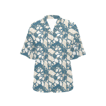 Seashell Print Design LKS308 Women's Hawaiian Shirt