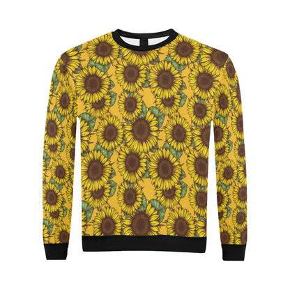 Sunflower Pattern Print Design SF04 Men Long Sleeve Sweatshirt