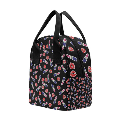 Lipstick Pattern Print Design LT01 Insulated Lunch Bag
