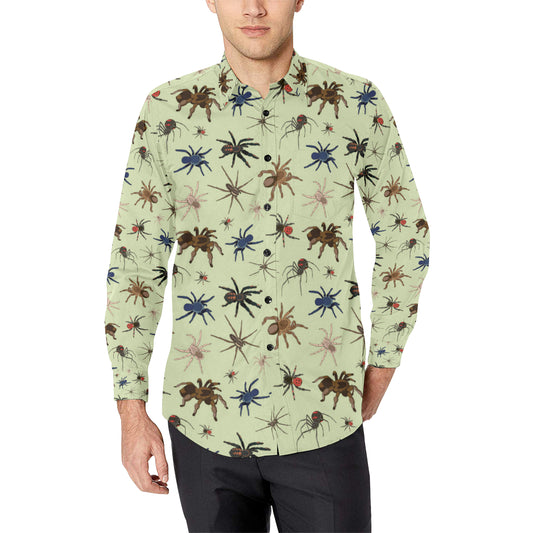 Tarantula Pattern Print Design 02 Men's Long Sleeve Shirt
