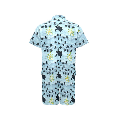 Sea Turtle Pattern Print Design T011 Men's Romper