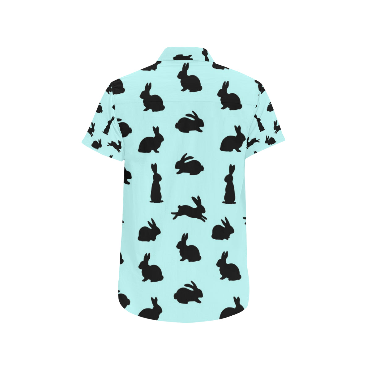 Rabbit Pattern Print Design RB010 Men's Short Sleeve Button Up Shirt