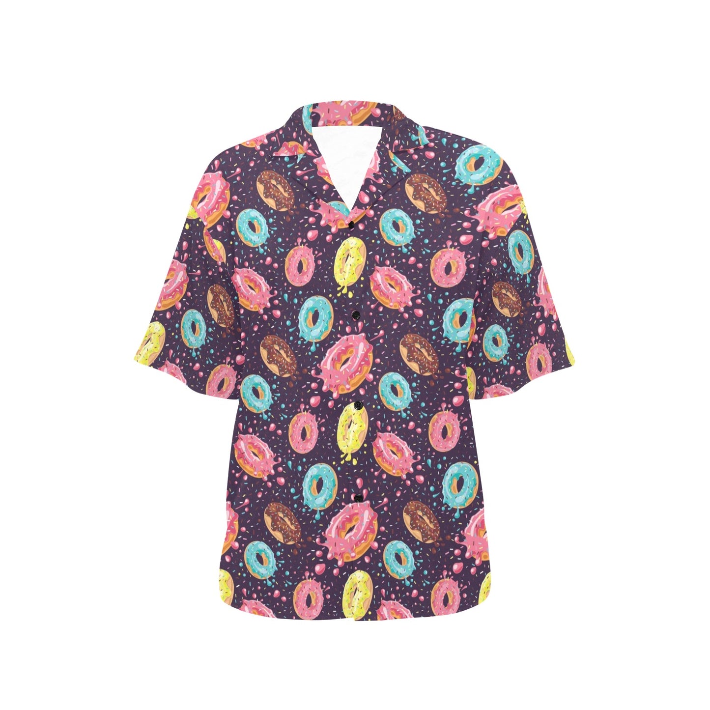 Donut Pattern Print Design DN03 Women's Hawaiian Shirt
