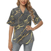 Marble Pattern Print Design 02 Women's Hawaiian Shirt