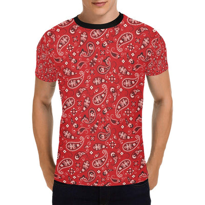 Bandana Paisley Red Print Design LKS3011 Men's All Over Print T-shirt