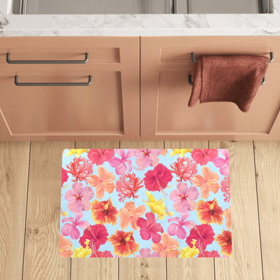 Hibiscus Pattern Print Design HB020 Kitchen Mat