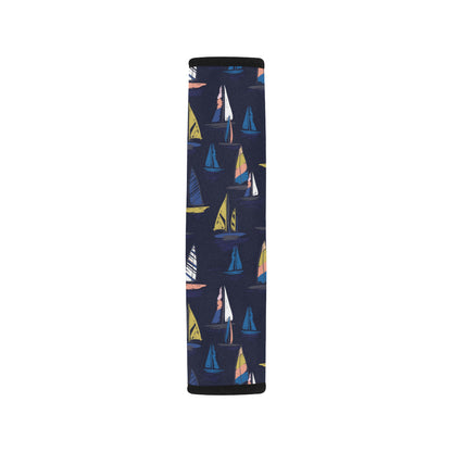 Sailing Ships Pattern Print Design A03 Car Seat Belt Cover