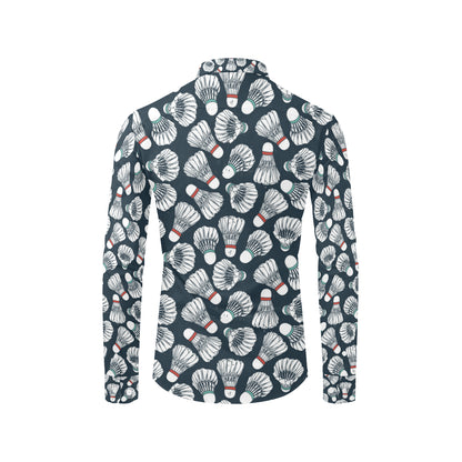 Badminton Ball Pattern Print Design 01 Men's Long Sleeve Shirt