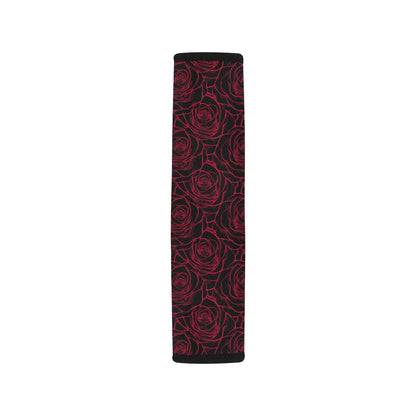 Red Rose Design Print Car Seat Belt Cover