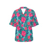 Red Hibiscus Pattern Print Design HB017 Women's Hawaiian Shirt