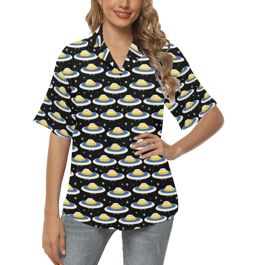 UFO Print Design LKS303 Women's Hawaiian Shirt