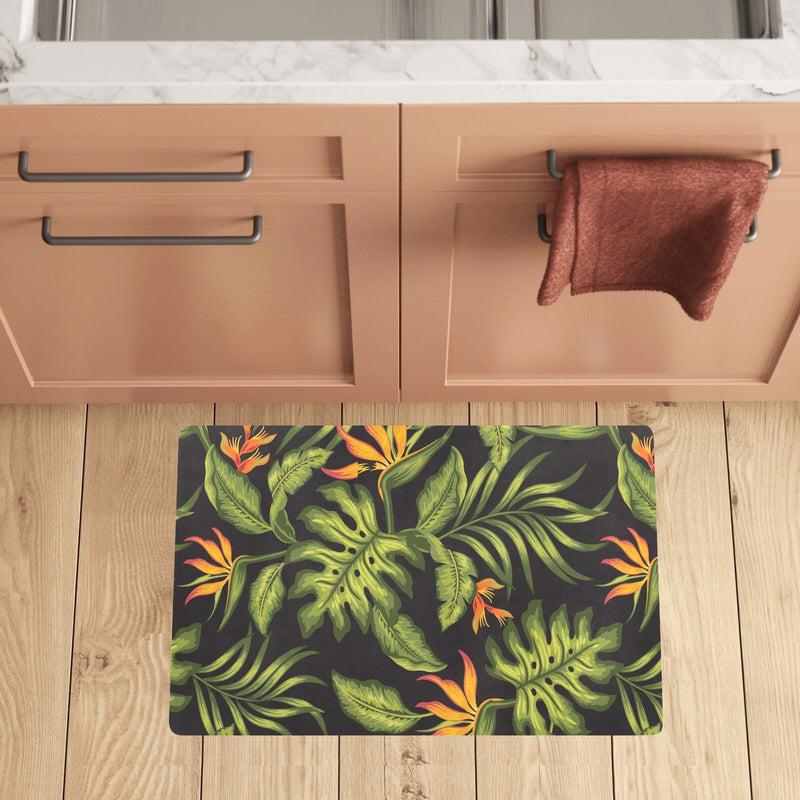 Bird Of Paradise Pattern Print Design BOP013 Kitchen Mat