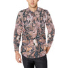 Camouflage Realistic Tree Leaf Print Men's Long Sleeve Shirt