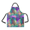 Neon Flower Tropical Palm Leaves Apron with Pocket