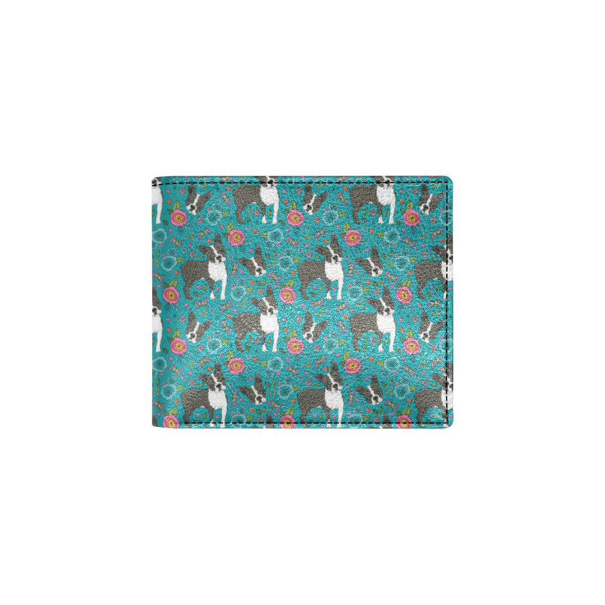 Boston Terrier Pattern Print Design 07 Men's ID Card Wallet