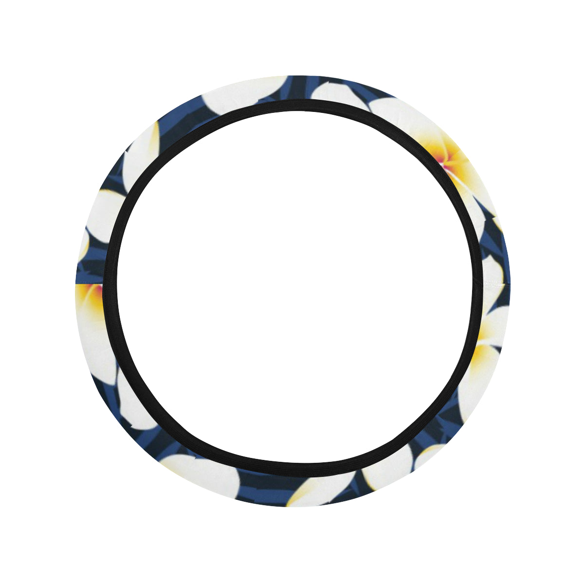 Plumeria Pattern Print Design PM026 Steering Wheel Cover with Elastic Edge