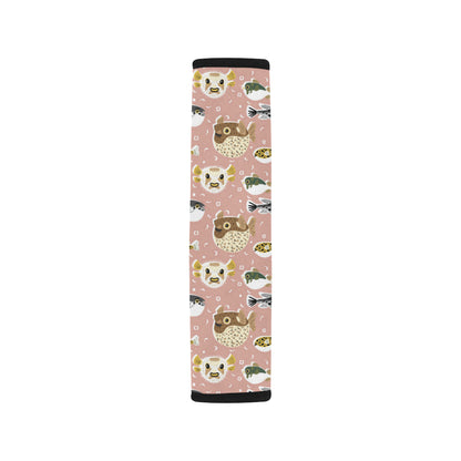 Fugu Cute Pattern Print Design 01 Car Seat Belt Cover