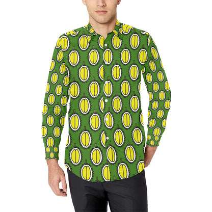 Durian Pattern Print Design DR01 Men's Long Sleeve Shirt