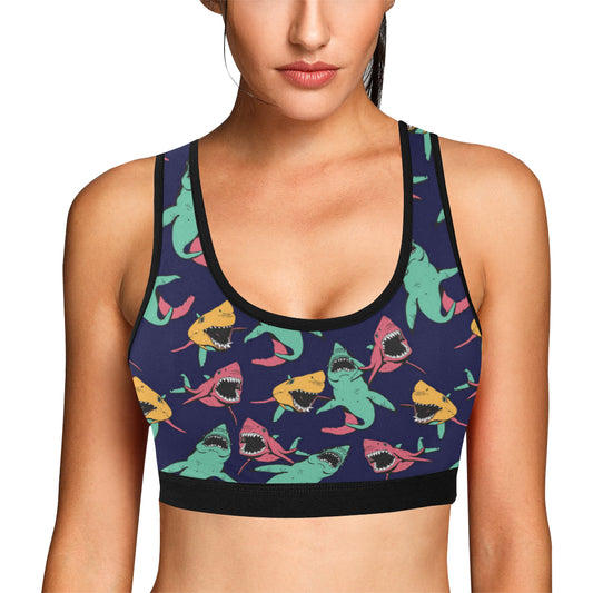 Shark Bite Pattern Sports Bra
