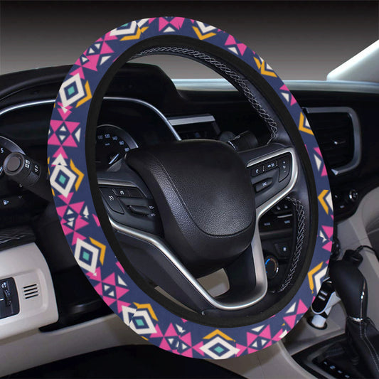 Pink Tribal Aztec native american Steering Wheel Cover with Elastic Edge