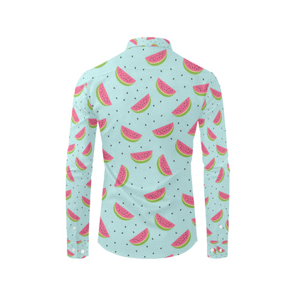 Watermelon Pattern Print Design WM06 Men's Long Sleeve Shirt