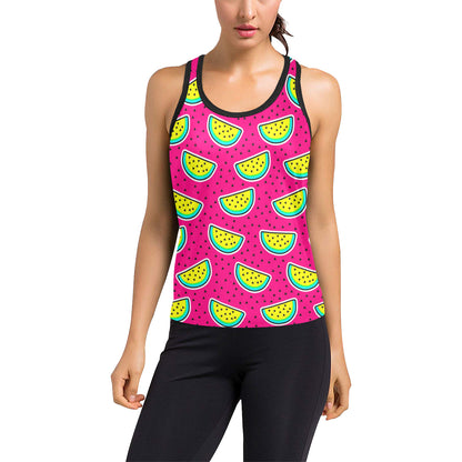 Watermelon Pattern Print Design WM04 Women's Racerback Tank Top