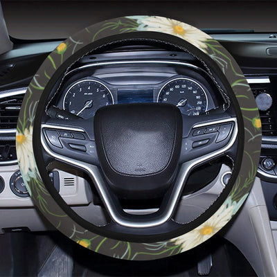 Daisy Pattern Print Design DS08 Steering Wheel Cover with Elastic Edge