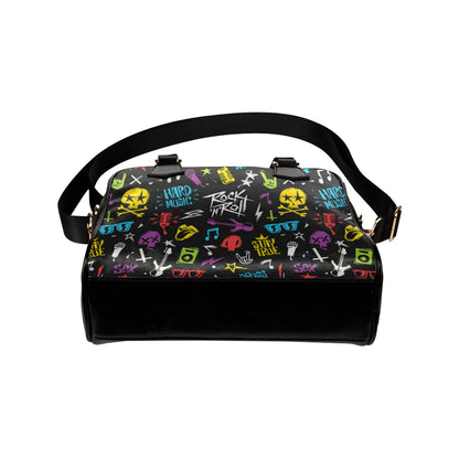 Rock and Roll Pattern Print Design A02 Shoulder Handbag