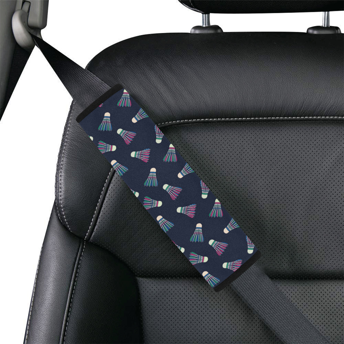 Badminton Ball Pattern Print Design 02 Car Seat Belt Cover