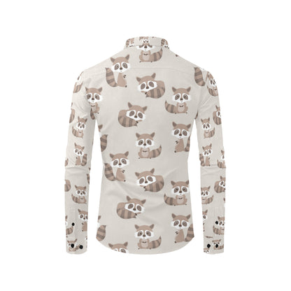 Raccoon Pattern Print Design A05 Men's Long Sleeve Shirt