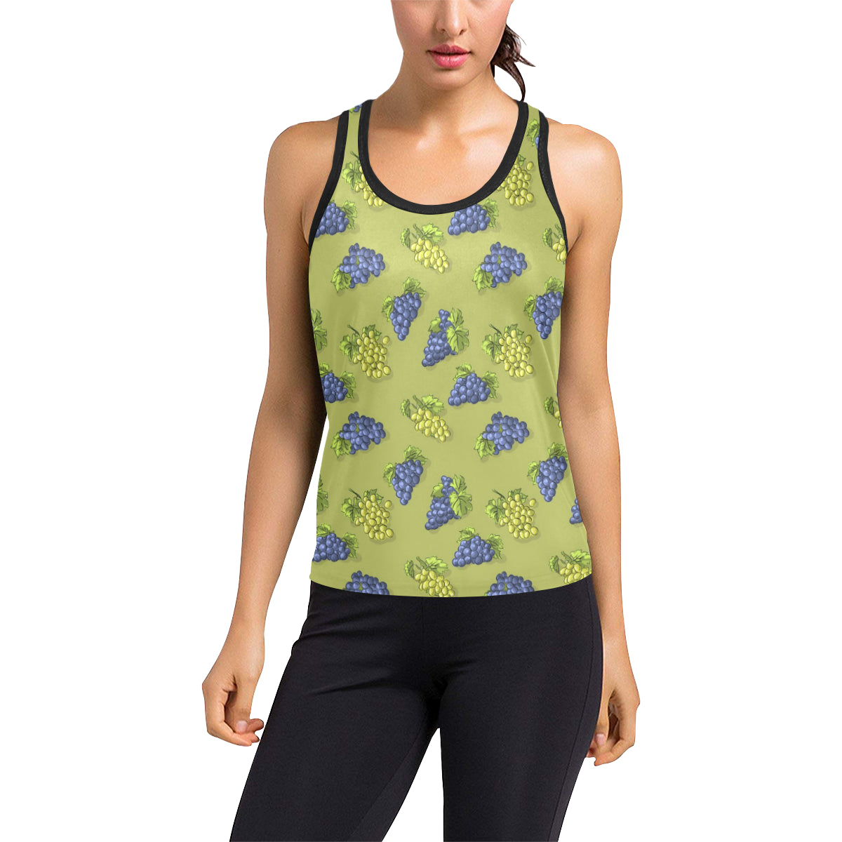 Grape Pattern Print Design GP08 Women's Racerback Tank Top