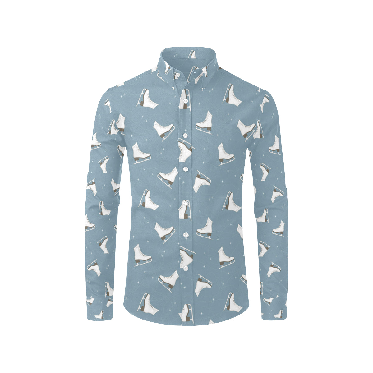 Ice Skate Pattern Print Design 02 Men's Long Sleeve Shirt