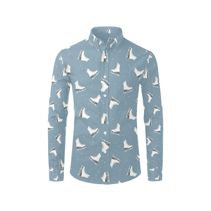 Ice Skate Pattern Print Design 02 Men's Long Sleeve Shirt