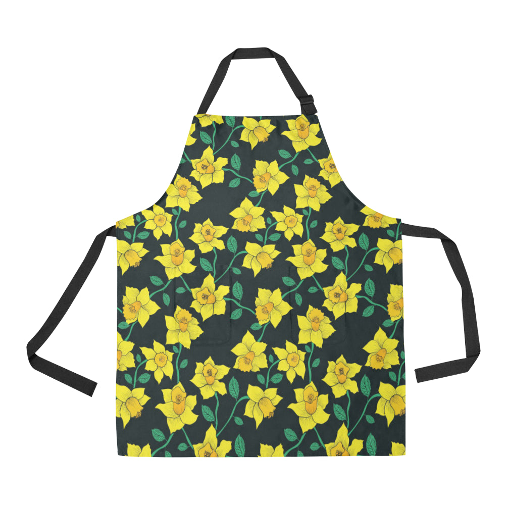 Daffodils Pattern Print Design DF03 Apron with Pocket