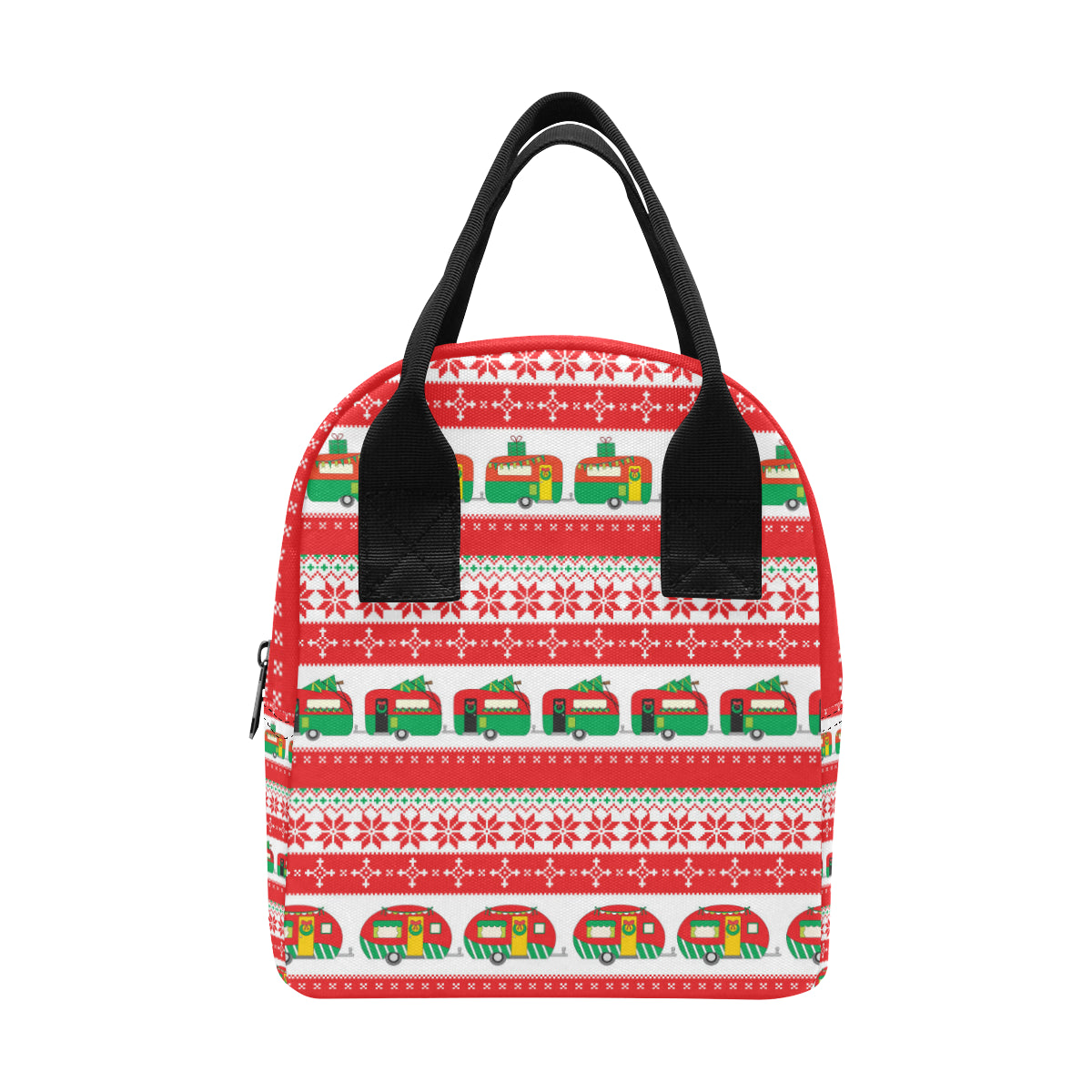 Camper Camping Ugly Christmas Design Print Insulated Lunch Bag