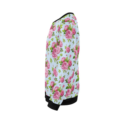 Rose Pink Pattern Print Design RO08 Men Long Sleeve Sweatshirt