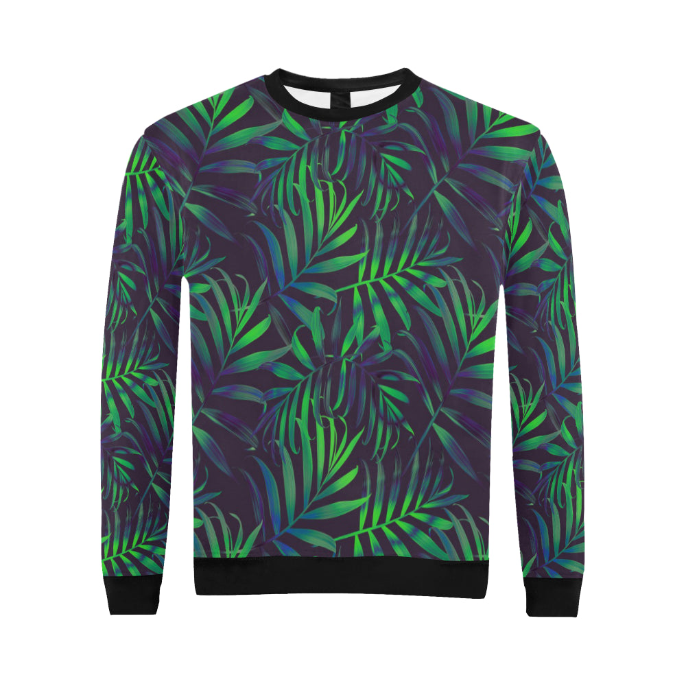 Palm Leaves Pattern Print Design PL01 Men Long Sleeve Sweatshirt