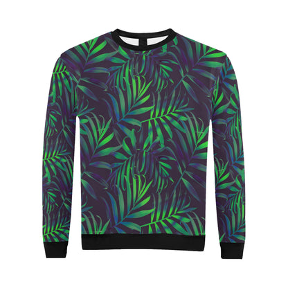 Palm Leaves Pattern Print Design PL01 Men Long Sleeve Sweatshirt